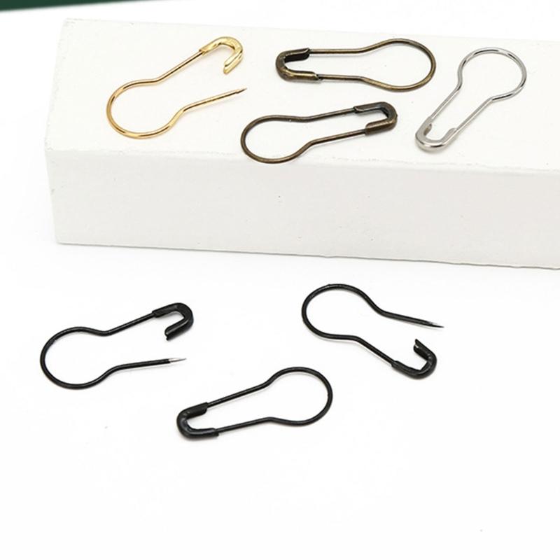 1000Pcs Gourd Shape Safety Pin Metal Knitting Locking Marker Clip Clothing Label Fastener Pin for Stitching Sewing Craft
