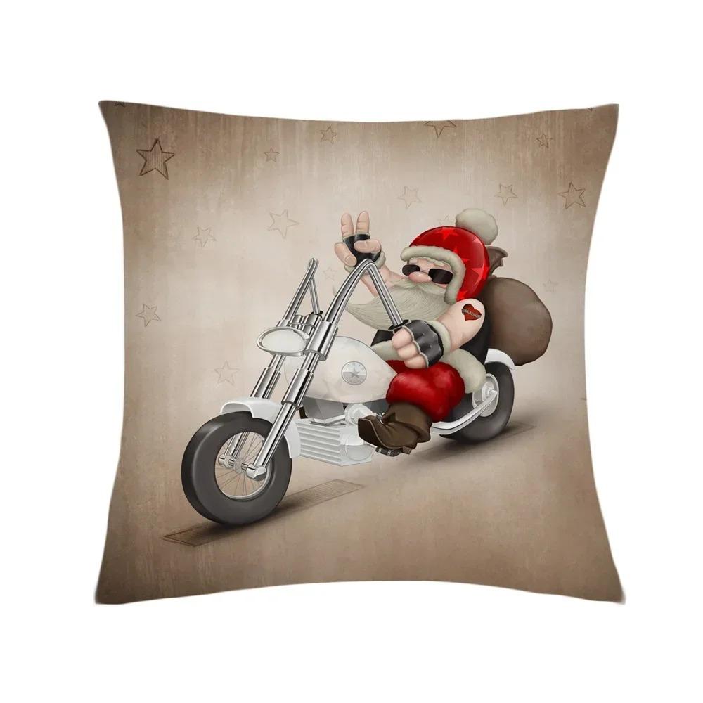 Home Decor Funny Santa Claus Pattern Cushion Cover Pattern Cushion Cover Suitable for Sofa Bedroom Car Pillow Cover