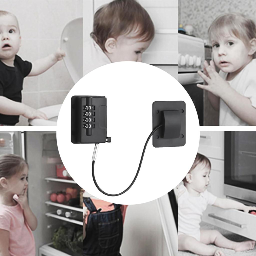 Refrigerator Lock 2 Pack, Cabinet Lock, Child Safety Cabinet Locks, Refrigerator Fridge Freezer Door Lock with Password, for Fridge, Cabinets,