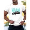 T-shirt Casual da Uomo Taglia Europea Vestibilità Regolare in Misto Poliestere e Spandex con Girocollo e Maniche Corte in Tessuto a Maglia – Moda Estiva con Stampa