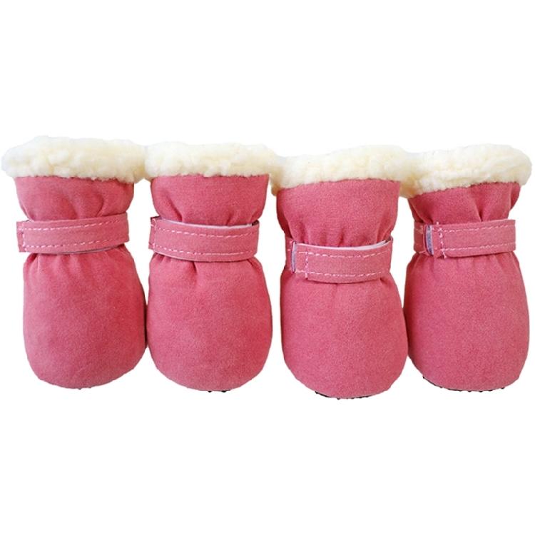 4pc Thick Warm Windproof Winter Pet Dog Shoes Anti-slip Snow Booties Footwear