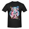 Hatsune Miku Black Metal Gothic Style Anime Graphic Oversized Streetwear Pop Rock Concert Fan Merch T-Shirt