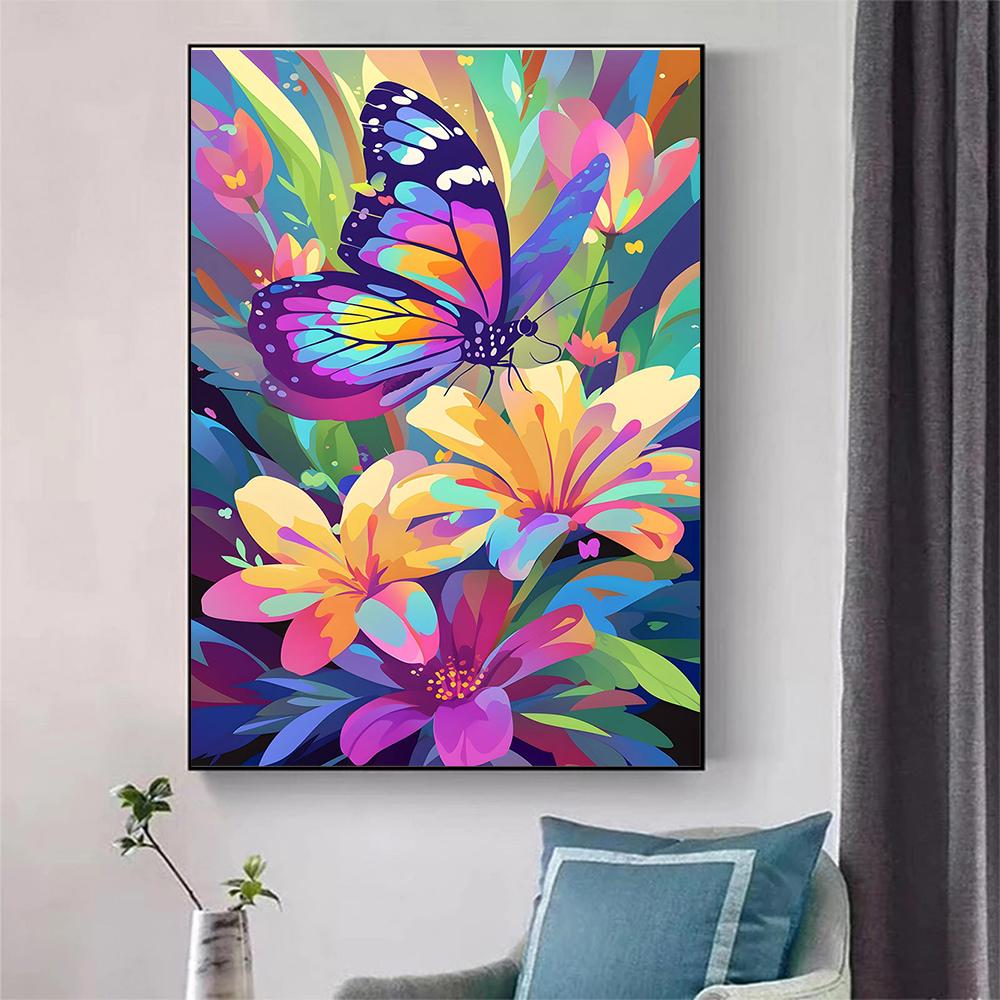 Vibrant Floral Diamond Painting Full Square Round Diamond Mosaic Embroidery Cross Stitch Kit DIY Home Decor Art Craft Gift