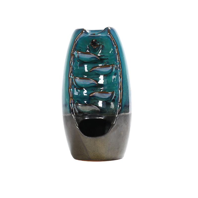 With 10Cones Free Gift Chinese Traditional Waterfall Incense Burner Ceramic Incense Holder,Option for Mixed Incense Cones
