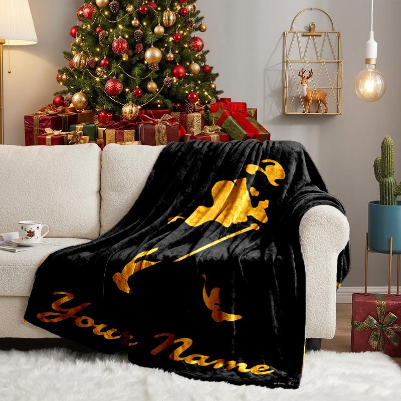 Benutzerdefinierte Decke Johnnie Walker Flanelldecke für Camping, Wandern, Gartenpartys, Picknick-Zubehör, Geschenk für Familie und Freunde