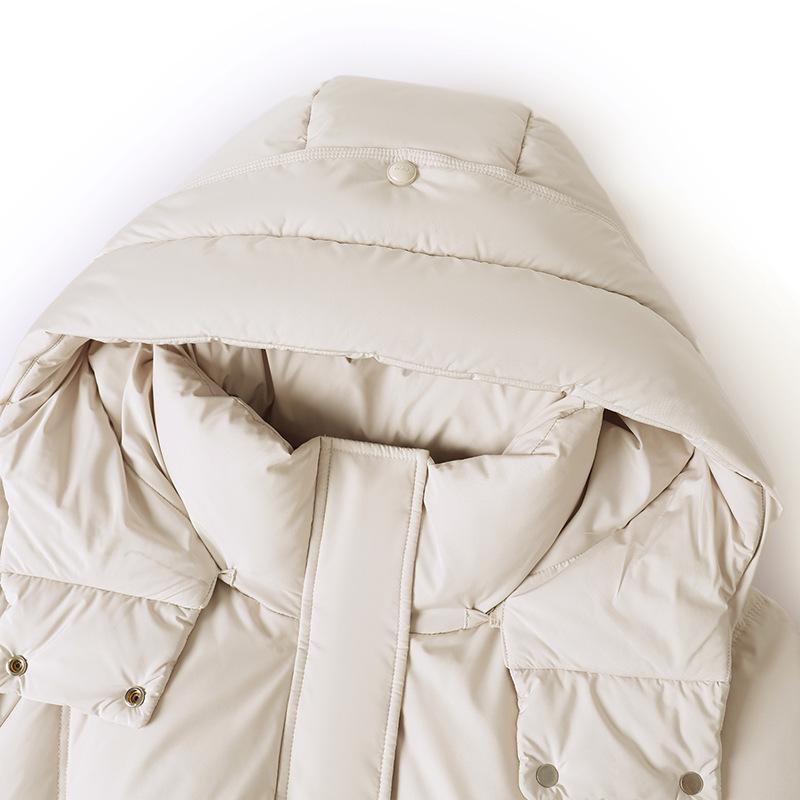 Women's Hooded White Duck Down Jacket - 2025 Winter, Short, Thickened, Warm for Middle-aged and Elderly.