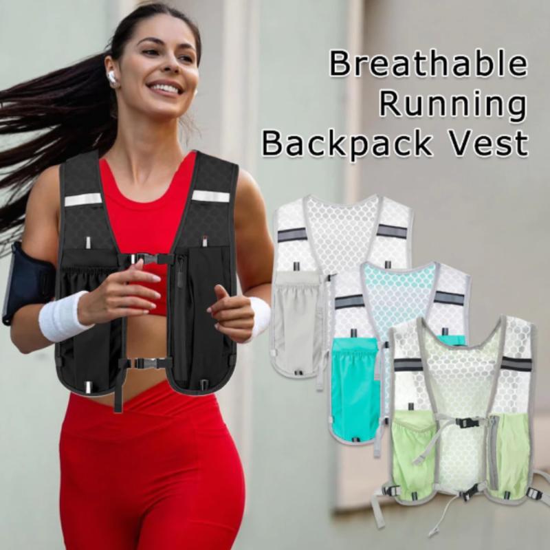 Reflective Hydration Backpack Waterproof Running Sports Vest For Hiking Cycling Marathon With Multi-Pocket