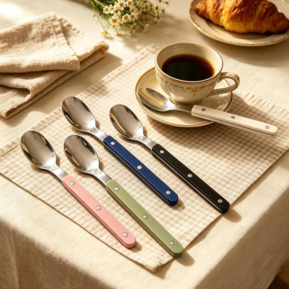 18Pcs ABS Handle Rivets Decoration Cutlery Set Stainless Steels Dinner Set Fork Spoon Western Dinnerware Kitchen Flatware