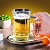 ZISIZ Glass Beer Mug with Handle