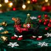 Lighted Dachshund Christmas Decoration Resin Dachshund Ornament with Scarf Boots Light-up Tree Cute Dachshund Figurine for Festive Holiday Table