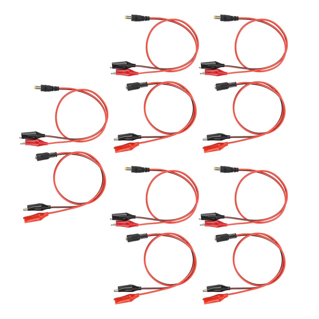 5 Sets Crocodile Clip To DC Adapter Cable Male Female Connector Battery Test Cable 50cm Length