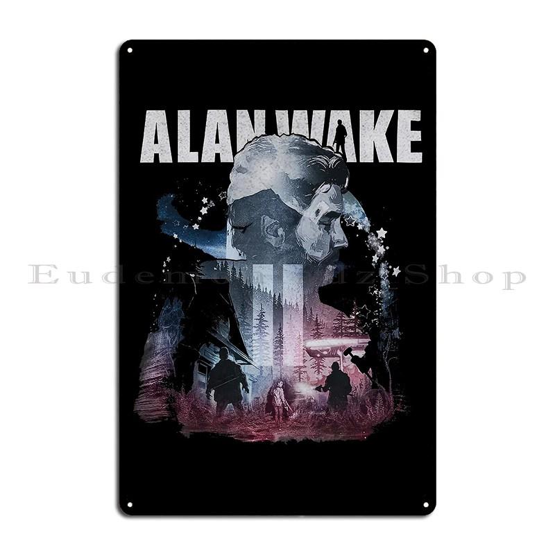 003 Alan Wake 2 90-tals Skräckspel Skriv inte Alan Wake på The Taken Metallplakett Biografplaketter Design Grotta Plåtskylt Poster