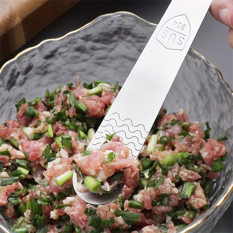 1 PCS Stainless Steel Dumpling Filling Spoon Ravioli Filling Spreader Manual Cheese Butter Spreader Baking and Cooking Accessories
