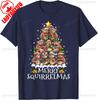 Funny Lovely Cartoons Squirrel Christmas Tree Lights Merry Squirrelmas Santa Xmas Crewneck Tops Tee Shirt Short Unisex Adult