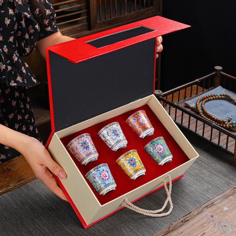 Keramik-Emaille Meistertasse Teegeschirr Kung Fu Teetasse Persönliche Verkostungstasse Mehrfarbige Emaille Teetasse