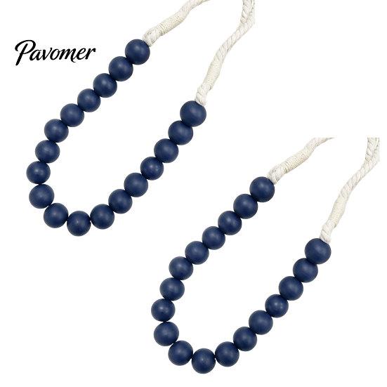 Reusable Curtain Ties 2Pcs Wood Bead Tiebacks, Holdbacks for Thin or Thick Window Draperies, Beautiful Buckles Boho Farmhouse Tie Backs Home