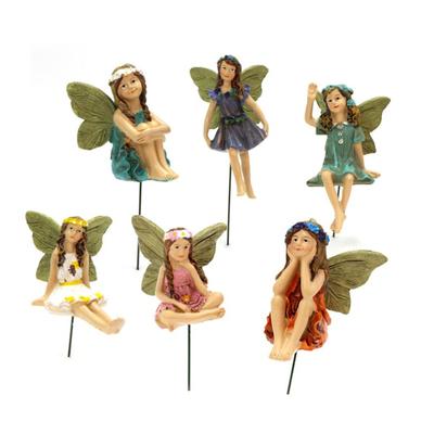 6 PCS Mini Fee Figuren Ornamente Landschaft Hause Rasen Dekoration Garten Bonsai Handwerk Decor