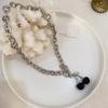 Punk Süße Kirsche Halsketten Gothic Silberfarbe Metall Choker für Frauen Mädchen Anhänger Kette Party Schmuck Geschenke
