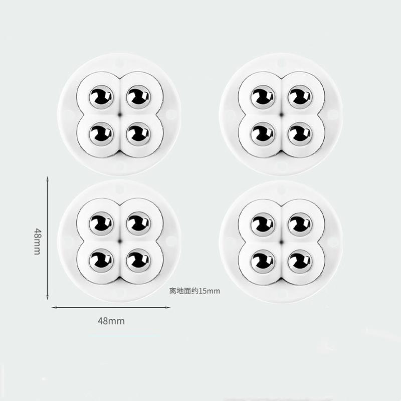 4Pcs Self Adhesive Type Mute Ball Universal Wheel 2/4 Beads Furniture Casters Wheels Stainless Steel Wheel 360° Rotation