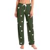 Dámské pyžamové kalhoty na spaní ležérní kalhoty se stahovací šňůrkou v pase pohodlné rovné kalhoty na jógu volné