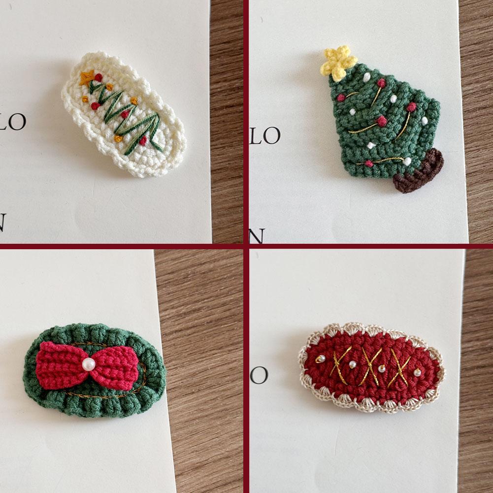 Christmas Series Hair Clips Winter Wool HairPins Christmas Tree BB Clips for Woman Girls Sweet Barrettes Children Cute Headdress