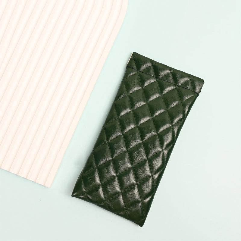 

Eyewear Organizer Stylish Pouch For Sunglasses Squeeze Top Glasses Case Protective Glasses Case For Handbag School Business темно-зеленого