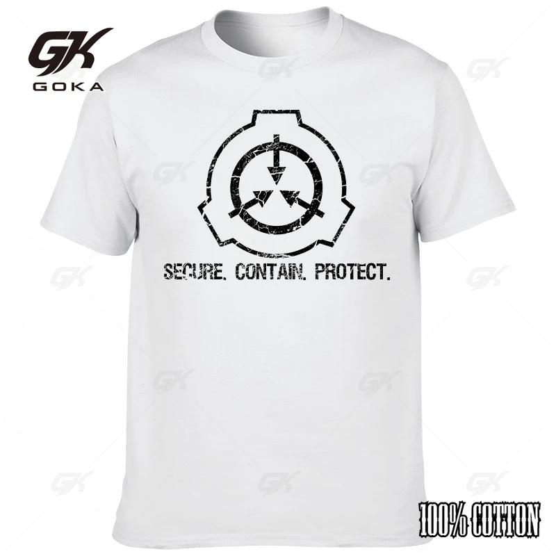 SCP Badge Printed Tshirt Summer 0 Neck Short Sleeve Top Casual Hip Hop  Harajuku Style Top Mens and Womens Clothing