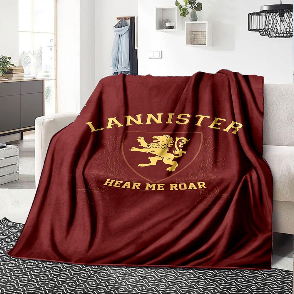 1pc Lannister Hear Me Roar Throw Blanket Soft Flannel, Cozy All Season Polyester Perfect for Home, Office