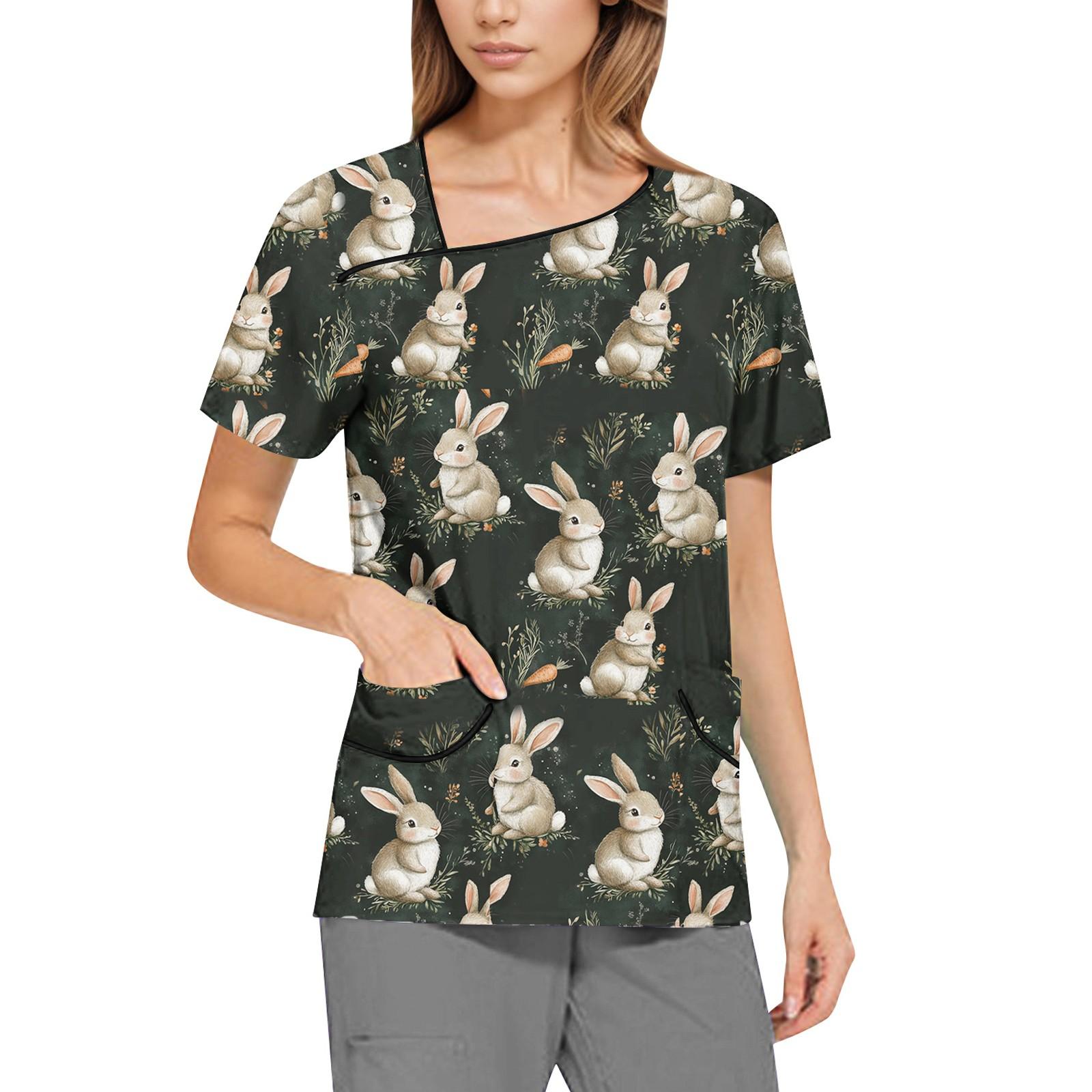 

Женская рабочая одежда с принтом, покатый воротник и двухслойные карманы, базовый верхний пуловер S чёрный