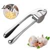Metal Garlic Press Stainless Steel Press, Ergonomic Lever Heavy Duty Food Preparation Tool Crusher, Effortless Mincing Manual Crusher for Kitchen