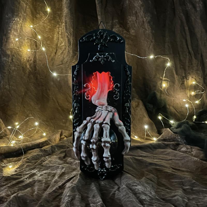 Halloweenowy Czujnik Dzwonka do Drzwi w Sprayu z Blokadą, Światłem i Dźwiękiem Aktywowany Dotykiem Dekoracja Nawiedzonego Domu Straszny Rekwizyt na Drzwi do Sztuczki