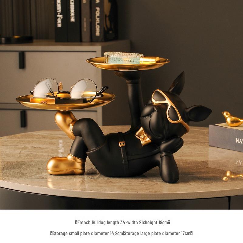 Luxurious Bulldog Key Holder and Storage Tray for Entryway Decor