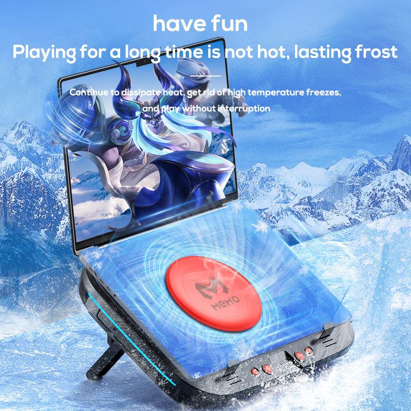 MEMO FL08 Strong Wind Cooling Stand Base Bracket Pad Powerful Fan Pressure Game Laptop Radiator Cooler