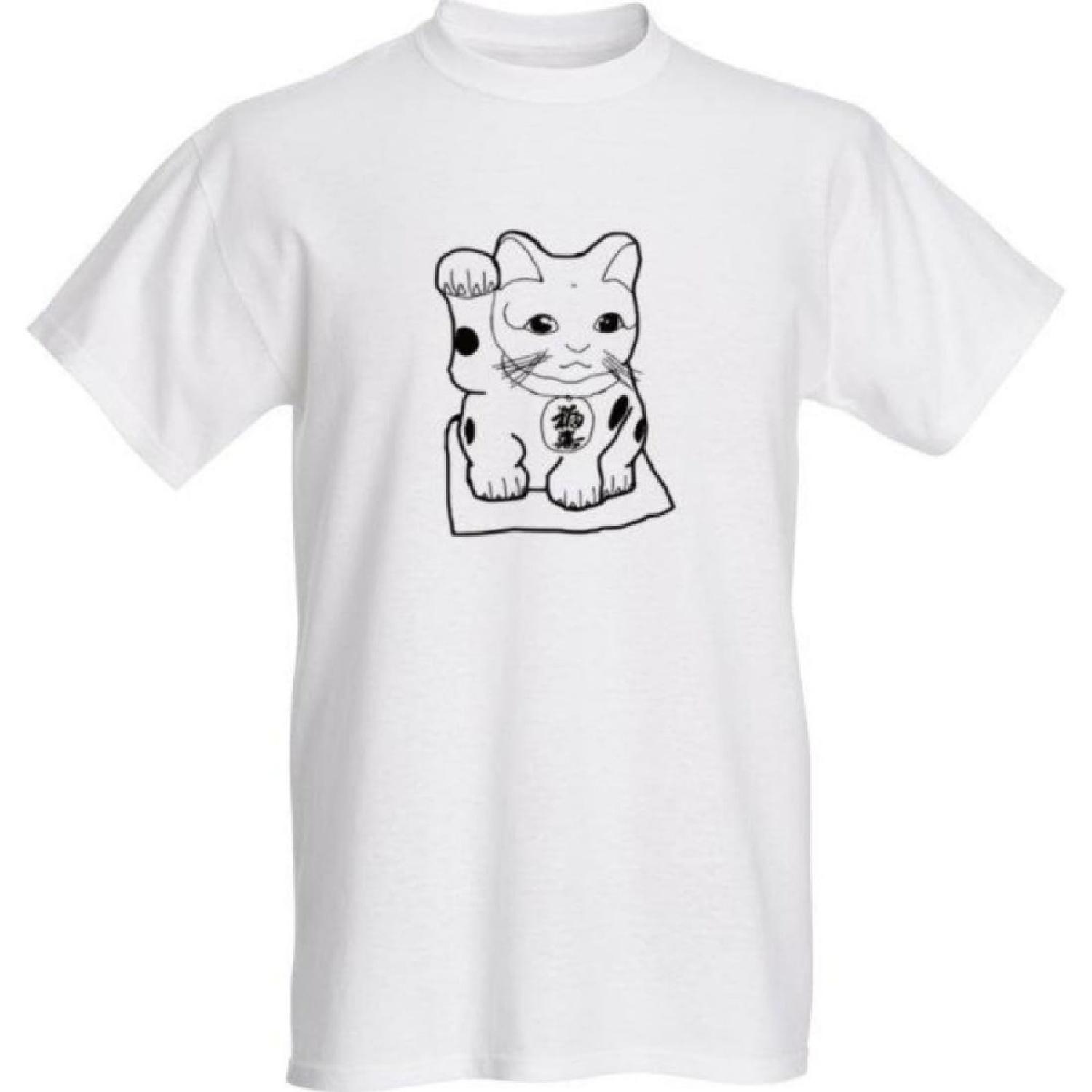 Стильная футболка  Канадский Манеки-нэко  - Счастливый Кот - Футболка для Любителя Кошек S