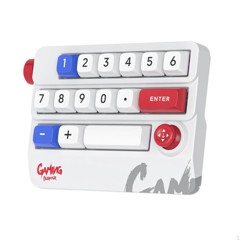 Numeric Gaming Keypad Mechanical Keyboard Colorful Backlight 19 Keys Swappable Lightweight for