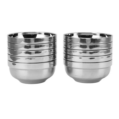 10Pcs Stainless Steel Bowl Double Walled Versatile Sturdy Stainless Steel Insulated Soup Bowl Snack