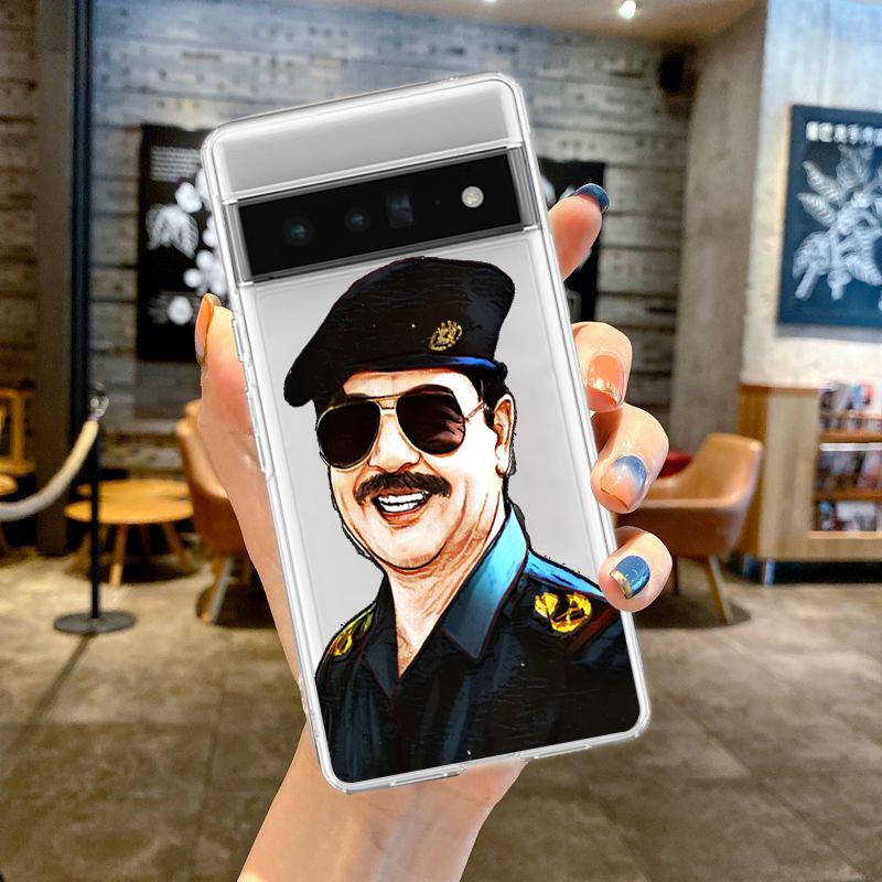 Saddam Hussein Iraq Flag Phone Case For Google Pixel 8 7 6 Pro 6A 5 4 5A 4A 3A XL 5G Silicone Shockproof Soft Clear Cover Fundas