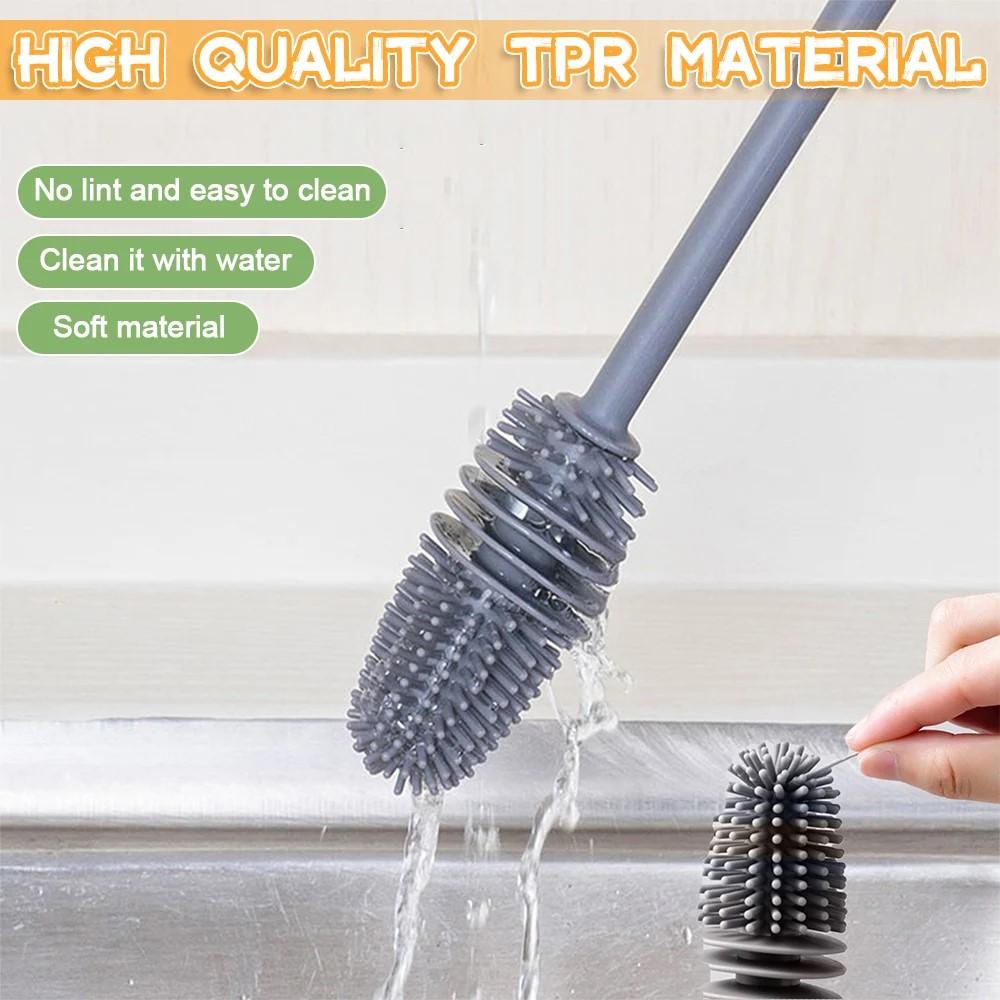 Silicone Milk Bottle Brush Cup Cleaner Glass Cleaner Kitchen Long Handled Beverage Bottle Glass Cup Cleaning Brush