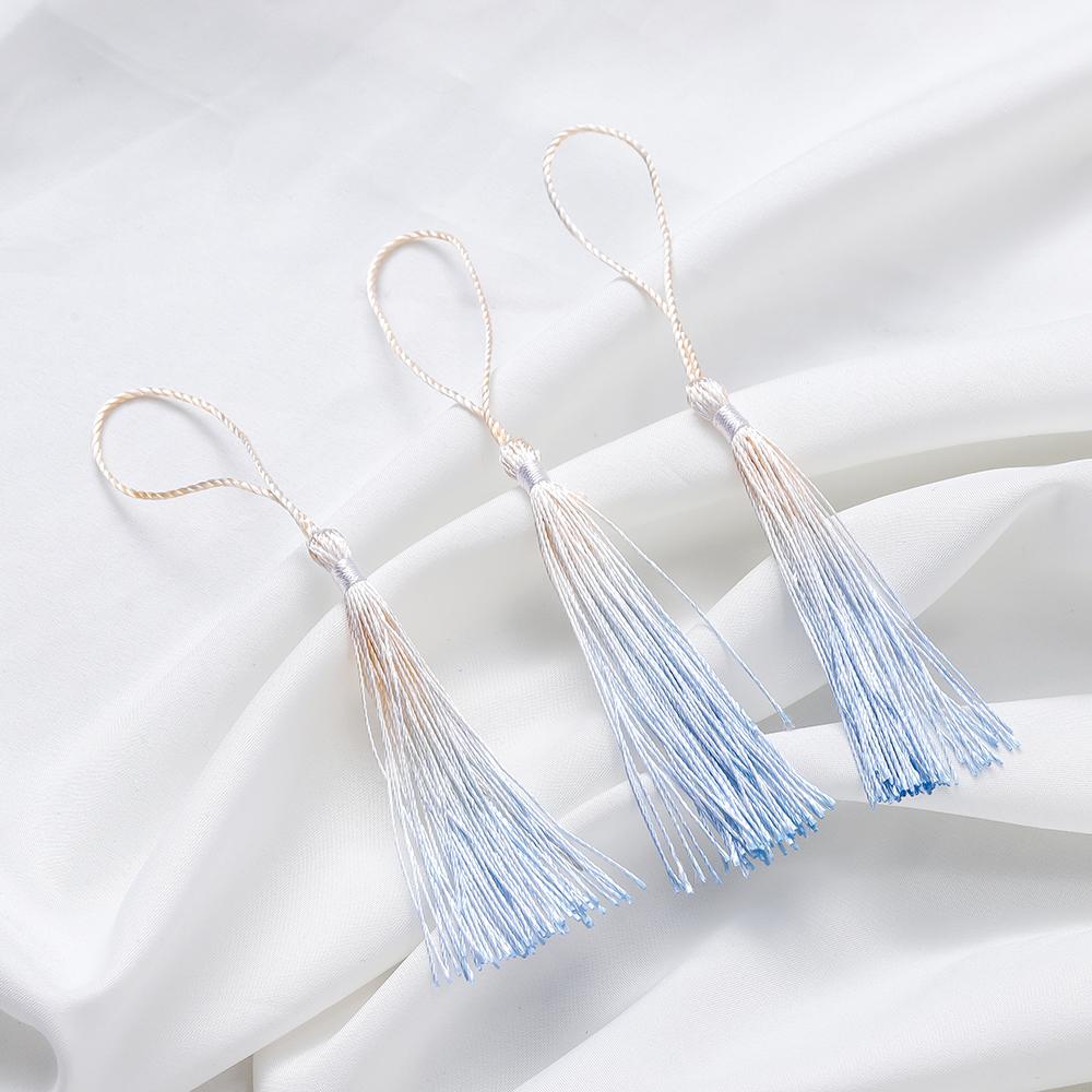 10Pcs Gradient Color 13cm Tassels Polyester Silk Tassel Fringe Crafts Jewelry for Diy Jewelry Making Pendant Decor Bookmark