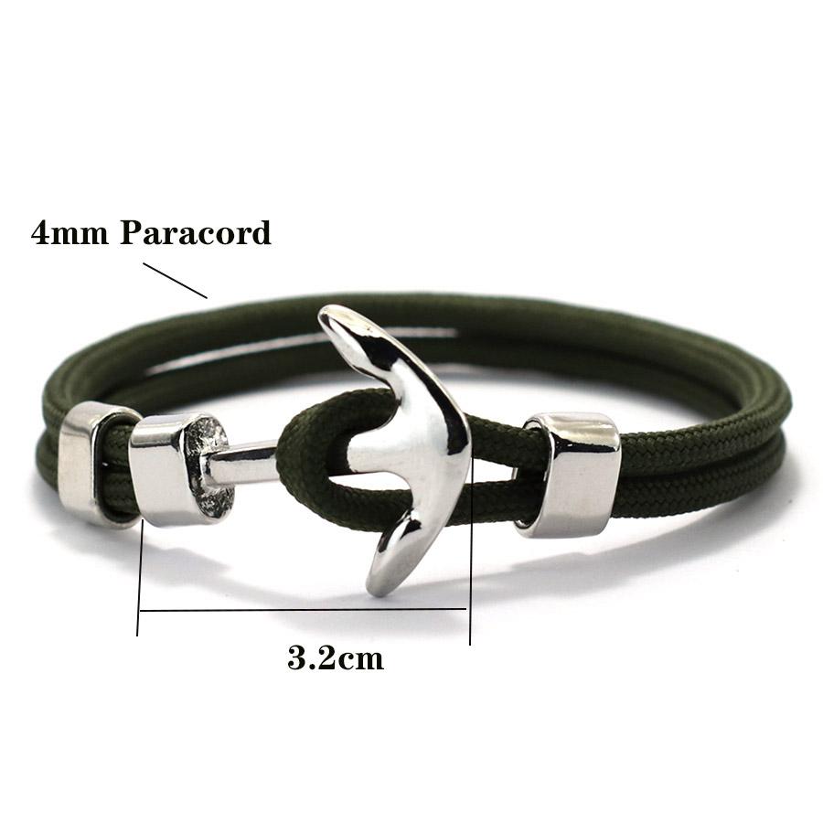 Noter Marine Style Anchor Bracelet For Men Handmade Paracord Braslet Outdoor Surfing Nautical Wrap Rope Braclet Pulseria Homme