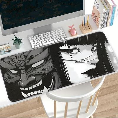 Janpanese Mask Girl Mouse Pad Keyboard Mouse Pad Computer Laptop Pad Desk Accessories Game Console Pad Office Pad Rubber