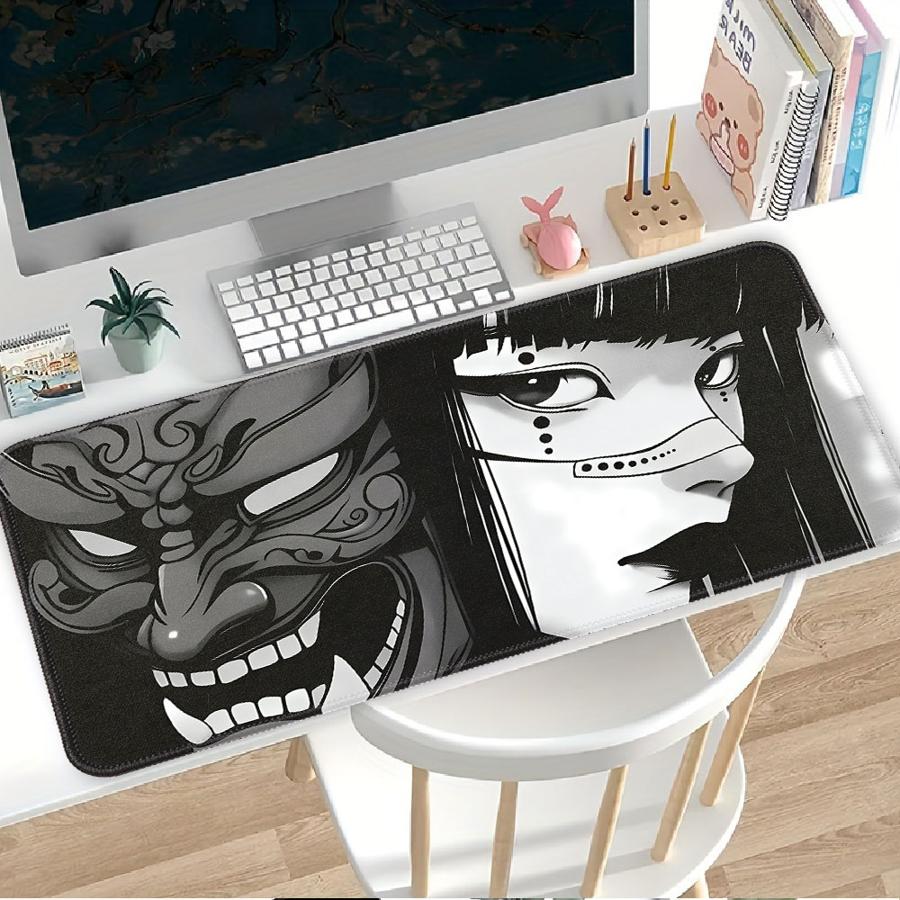 Janpanese Mask Girl Mouse Pad Keyboard Mouse Pad Computer Laptop Pad Desk accessories Game Console Pad office Pad rubber