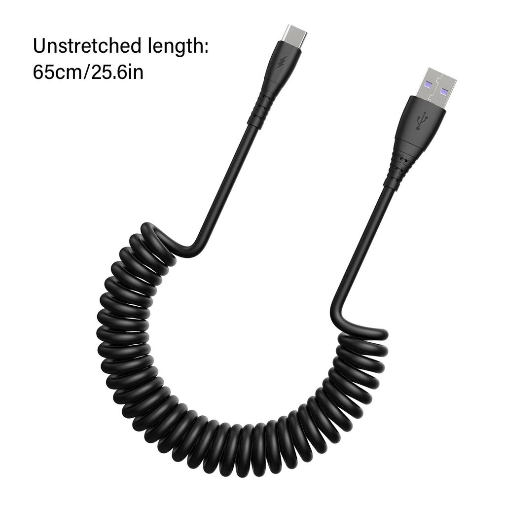 USB Type-C Charging Cable Fast Charge Data Cord High Speed Charging and Data Transfer Retractable Support QC3.0 Fast