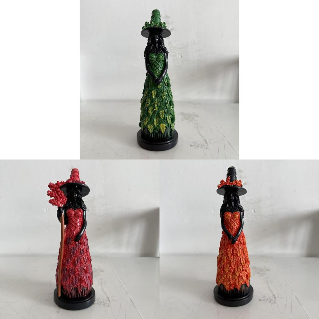 Statua Magica di Strega d'Autunno Statuetta Decorativa Per Decorazione Casa Ufficio