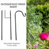 BHBL Shepherd Hooks Rust Garden Stake Outdoor Metal Plant Stand Hanger Bird Feeder Pole 120X10X1cm