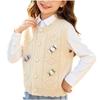 Damen Rundhals Strickweste Ärmellose Strickjacke für den täglichen Gebrauch