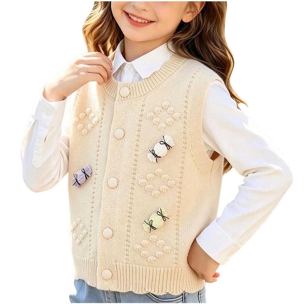 Damen Rundhals Strickweste Ärmellose Strickjacke für den täglichen Gebrauch