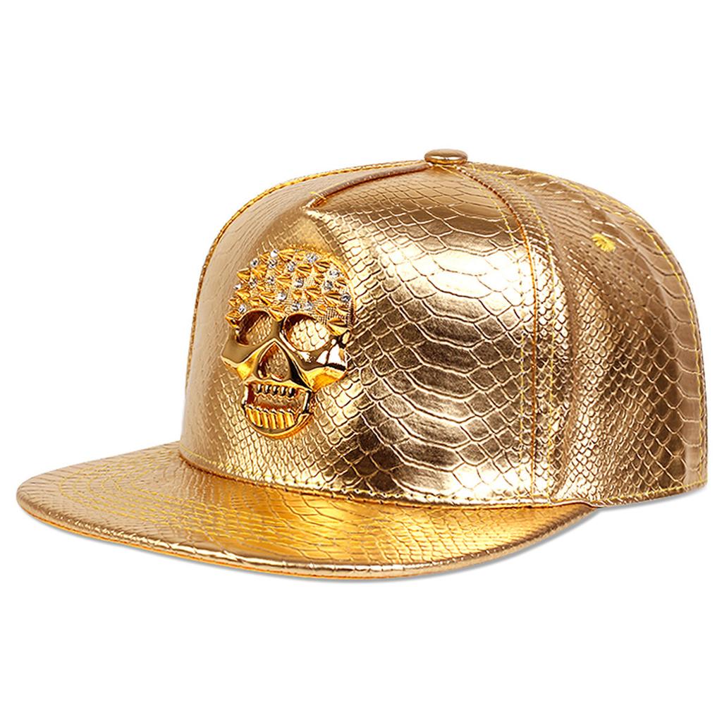 Men Caps Flat Hat Hip Hop Snapback SKULL Rivet Baseball Cap Street Dance Cap Trendy Men's and Women's Flat Hat