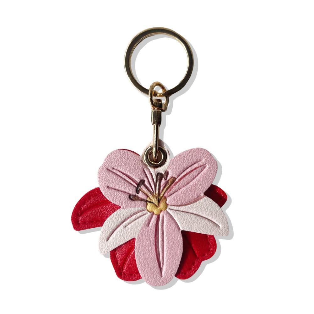 Access Control Card Holder Bag Pendant PU Leather Bag Hanging Fashion Flower Keychain  Home Decor