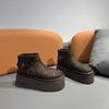 Chaussures à plateforme style muffin bread à revers strassées style gitane bottes en velours coton neige bottes courtes